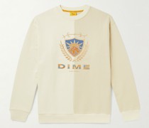 Split Crest Sweatshirt aus Baumwoll-Jersey mit Logostickerei in zwei Farbtönen