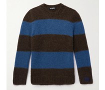 Schmal geschnittener Pullover aus einer Mohairmischung mit Streifen