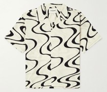 Hemd aus bedruckter Biobaumwolle mit Reverskragen
