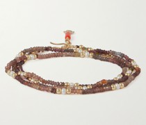 Pantages vergoldetes Armband mit Zierperlen aus mehreren Steinen