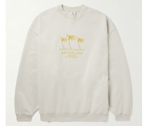 Oversized-Sweatshirt aus Jersey aus einer Baumwollmischung mit Stickerei in Distressed-Optik