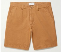 Gerade geschnittene Shorts aus Baumwoll-Twill