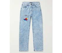Gerade geschnittene Jeans mit Logoprint