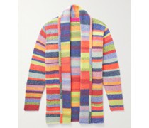 Gestreifter Cardigan aus Kaschmir mit Schalkragen