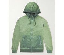 Garment-Dyed Linen and Cotton-Blend Jersey Zip-Up Hoodie