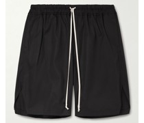Weit geschnittene Shorts aus Popeline aus einer Baumwollmischung mit Kordelzugbund