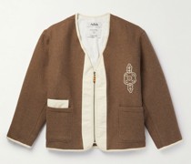 + The Inoue Brothers Jacke aus Woll-Tweed mit Stickerei
