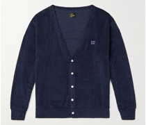 Cardigan aus Jersey aus einer Leinenmischung mit Logoapplikation
