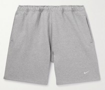 Solo Swoosh Logo-Embroidered Cotton-Blend Jersey Shorts