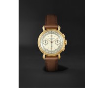 Les Collectionneurs Vintage 1948 4178 Hand-Wound Chronograph 36mm 18-Karat Gold and Leather Watch, Ref. No. VMX12J3283
