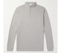 Crown Sweatshirt aus Piqué aus einer Baumwollmischung mit kurzem Reißverschluss
