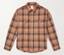 Frontier Checked Wool and Linen-Blend Flannel Shirt
