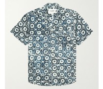 Convertible-Collar Printed Cotton Shirt