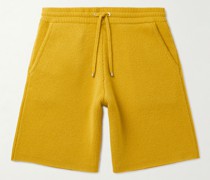 Weit geschnittene Shorts aus Kaschmir in Rippstrick mit Kordelzugbund