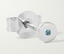 Osiris einzelner Ohrring aus Silber mit Emaille und blauem Topas