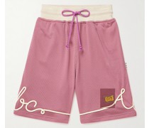 Gerade geschnittene Shorts aus perforiertem Jersey mit Logoapplikation