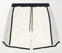 Vintage Game gerade geschnittene Shorts aus Mesh mit Kordelzugbund