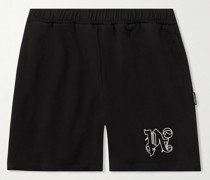 Weit geschnittene Shorts aus Baumwoll-Jersey mit Logostickerei