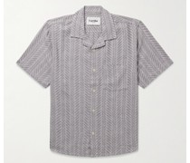 Cumberland Hemd aus Jacquard aus einer Baumwollmischung mit Reverskragen