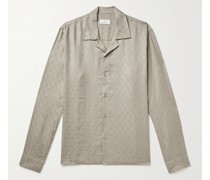 Marco Zen Hemd mit Reverskragen aus Jacquard aus einer Lyocell-Leinenmischung