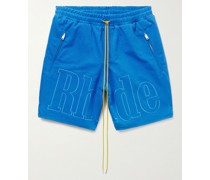 Shorts mit geradem Bein aus Baumwoll-Twill mit Logostickerei