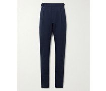 Nico Tapered Pleated Puppytooth Virgin Wool-Blend Trousers