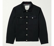 Padded Brushed-Wool Trucker Jacket