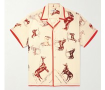 Hemd aus Tencel™ Lyocell mit Print und Kontrastdetails