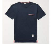 Slim-Fit Grosgrain-Trimmed Cotton-Jersey T-Shirt