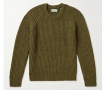 Comfort Pullover aus Wolle in Rippstrick