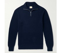 Asil Ribbed Cotton Half-Zip Sweater