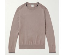 Pullover aus Baumwolle mit Kontrastdetails