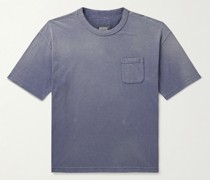 Jumbo T-Shirt aus Baumwoll-Jersey in Stückfärbung und Distressed-Optik