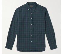 Kariertes Baumwollhemd mit Button-Down-Kragen