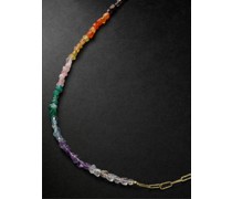 Half Chakra Half Chain Recycled Gold Multi-Stone Necklace