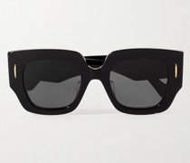 Oversized-Sonnenbrille mit eckigem Rahmen aus Azetat