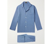 Camp-Collar Cotton-Twill Pyjama Set