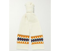 Schal aus Kaschmir in Rippstrick mit Fair-Isle-Muster