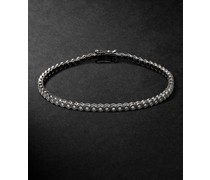 Hexagon Small 18-Karat Blackened Gold Diamond Tennis Bracelet