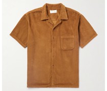 Hemd aus Baumwollcord mit Reverskragen in Stückfärbung