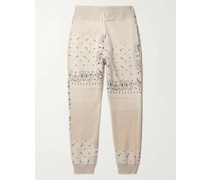 Tapered Bandana-Print Fleece-Back Cotton-Jersey Sweatpants