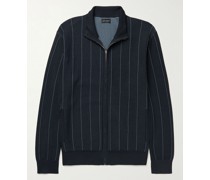Strickjacke mit Nadelstreifen