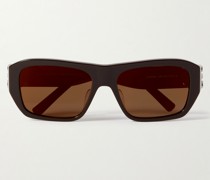 Sonnenbrille mit eckigem Rahmen aus Azetat