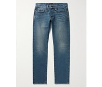 Slim-Fit Garment-Washed Selvedge Jeans
