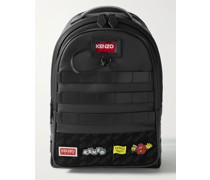 Jungle Rucksack aus Leder mit Logoapplikation