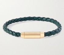Armband aus Intrecciato-Leder mit vergoldeten Details
