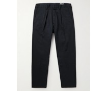 Bill schmal zulaufende verkürzte Hose aus Twill aus einer Baumwollmischung
