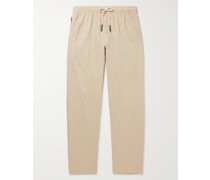 Straight-Leg Linen and Cotton-Blend Drawstring Trousers