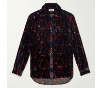 Hemd aus Seidensamt mit Blumenprint