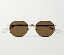 Luxembourg Octagon-Frame Tortoiseshell Acetate and Gold-Tone Sunglasses